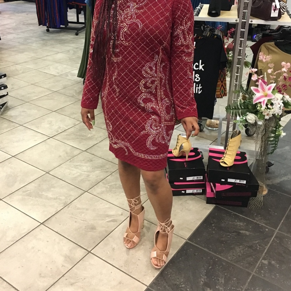 Red sequin dress